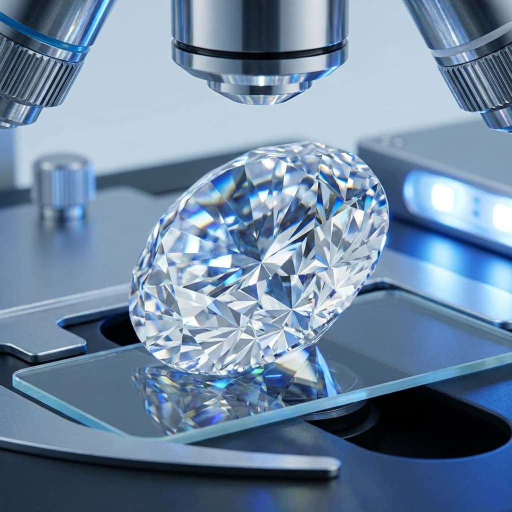 Microscopic analysis of diamond facets